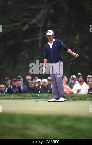 17.06.2012. Club olympique, San Francisco, Californie, USA. Webb Simpson de United States en action sur le 15ème green au cours de la ronde finale pour l'US Open 2012 Tournoi de golf au Lac Cours de l'Olympic Club de San Francisco, Californie, Banque D'Images