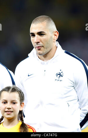 Karim Benzema (FRA), 19 juin 2012 - Football : UEFA EURO 2012 Groupe d match entre la Suède 2-o France au stade olympique de Kiev, Ukraine. (Photo par D. Nakashima/AFLO) [2336] Banque D'Images