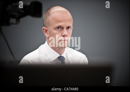 Le 21 juin 2012 - Oslo, Norvège : Procureur Svein Holden apparaît au tribunal au cours de la dernière semaine du procès des attentats terroristes à l'Anders Behring Breivik. Banque D'Images