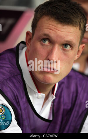 PHIL JONES ANGLETERRE DONBAS ARENA DONETSK UKRAINE 19 Juin 2012 Banque D'Images