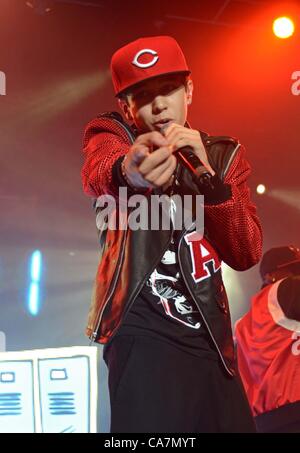 New York, USA. Vendredi 22 juin 2012. Austin Mahone en concert au Théâtre de Best Buy. Banque D'Images