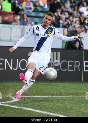 Los Angeles 23 juin 2012. David Beckham jouant pour le LA Galaxy v Vancouver White Caps au Home Depot Center, Los Angeles. Credit : Sydney Alford / Alamy Live News Banque D'Images