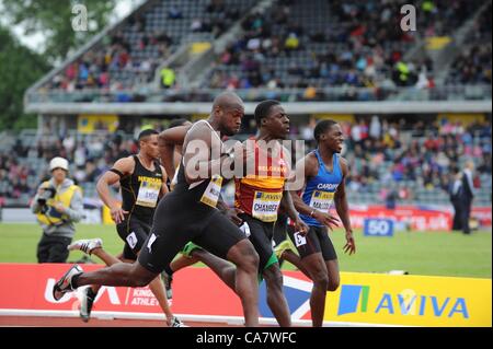 23.06.2012 Birmingham England 100m Semi Finale, Dwain Chambers en action au cours de l'Aviva essais au stade Alexandra. Banque D'Images