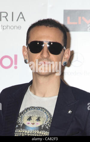 Linkin Park, Jun 23, 2012 : Linkin Park Chester Bennington assiste aux MTV Video Music Awards Japan 2012 au Makuhari Messe, Chiba pref, Japon, 23 juin 2012 Banque D'Images