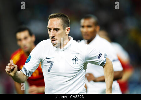 Franck Ribery (FRA), 23 juin 2012 - Football : UEFA EURO 2012 football match de quart de finale entre l'Espagne 2-0 France à la Donbass Arena de Donetsk, Ukraine. (Photo par D. Nakashima/AFLO) [2336] Banque D'Images