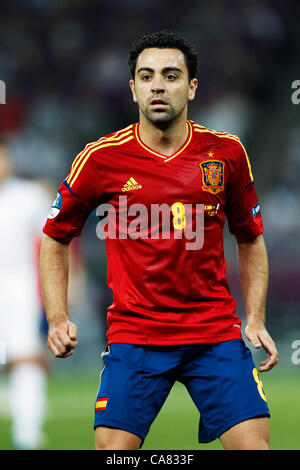 Xavi (ESP), 23 juin 2012 - Football : UEFA EURO 2012 football match de quart de finale entre l'Espagne 2-0 France à la Donbass Arena de Donetsk, Ukraine. (Photo par D. Nakashima/AFLO) [2336] Banque D'Images