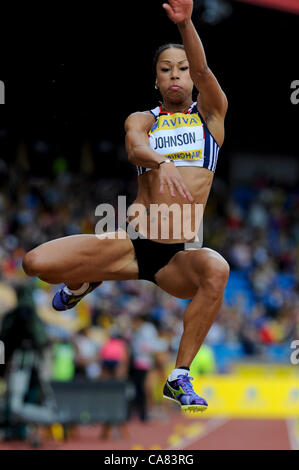 24.06.2012 Birmingham, Angleterre. AVIVA 2012 Athlétisme, essais olympiques. Jade Johnson, Women's Long Saut en action à l'Alexander Stadium. Banque D'Images