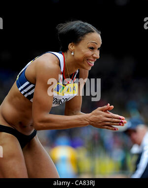 24.06.2012 Birmingham, Angleterre. AVIVA 2012 Athlétisme, essais olympiques. Jade Johnson, Women's Long Saut en action à l'Alexander Stadium. Banque D'Images