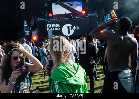 The UK's biggest gratuitement l'émission music event 'BBC Hackney Week-end' a eu lieu au marais de Hackney, East London, 23 et 24 juin. Banque D'Images