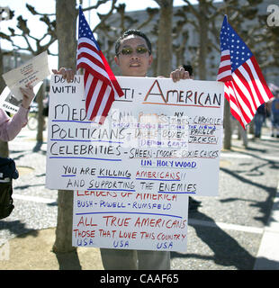 Mar 29, 2003 ; San Francisco, CA, USA ; San Francisco prend en charge le rassemblement des troupes. Banque D'Images