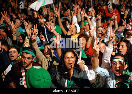 Dec 11, 2003 ; Lefkosa, République turque de Chypre Nord, partisans de l'opposition à un CTP rassemblement à Lefkosa/Nicosie, Chypre du Nord. Banque D'Images