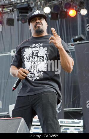 14 août 2010 - Commerce City, au Colorado, États-Unis - Chanteur SEN DOG de Cypress Hill en prestation au Mile High Music Festival. (Crédit Image : © Don Senia Murray/ZUMApress.com) Banque D'Images