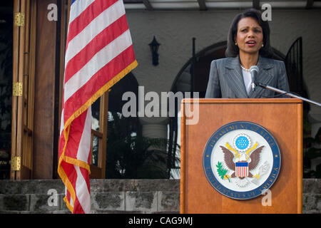 Condolizza Rice est allé sur expliquer que la nécessité d'une résolution est proche, décrivant sa rencontre de divulgation de l'impatience du peuple kenyan : "C'est une crise qui doit bientôt prendre fin. Il y a besoin d'être un renoncement total de la violence comme une option, un refus d'une façon qui a coûté la vie Banque D'Images