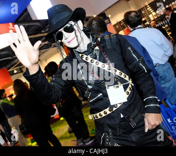 Jan 8,2011- Las Vegasn Nevada, USA. Imitateur de Michael Jackson au cours de la 3ème journée de l'International CES 2011. (Crédit Image : ©/ZUMAPRESS.com) Blevins génique Banque D'Images
