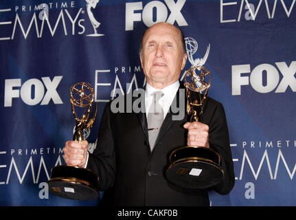 Sep 16, 2007 - Los Angeles, CA, USA - Emmy 2007 : Robert DUVALL avec le prix de l'Exceptionnel "acteur de fil dans une minisérie ou Téléfilm' dans la salle de presse à la 59e assemblée annuelle Primetime Emmy Awards au Shrine Auditorium à Los Angeles. (Crédit Image : © Lisa O'Connor/ZUMA Press) Banque D'Images