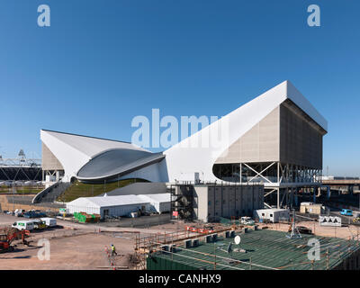 Centre de natation aux Jeux Olympiques de Londres par Zaha Hadid en construction 26 Mars 2012 Banque D'Images