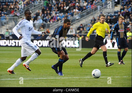 31 mars 2012 - Chester, Pennsylvanie, États-Unis - l'Union européenne GABRIEL GOMEZ dans une action durant le match à PPL Park. (Crédit Image : © Ricky Fitchett/ZUMAPRESS.com) Banque D'Images