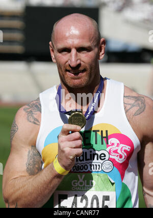 London, UK, 01/04/ 2012 : Gareth Thomas au défi d'événement tenu au Stade olympique, le Parc olympique de Stratford en Lon Banque D'Images