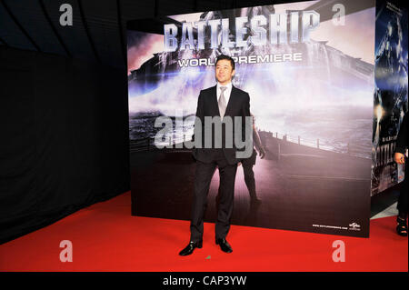 Tadanobu Asano, Apr 03, 2012 : TOKYO, JAPON - l'acteur japonais Tadanobu Asano assiste à la 'Battleship' Japon Première Mondiale au gymnase de Yoyogi International première le 3 avril 2012 à Tokyo, Japon. Banque D'Images