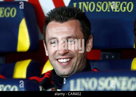 Antonio Cassano (Milan), le 10 avril 2012 - Football / Soccer : Italien 'Serie' un match entre l'AC Chievo Vérone 0-1 AC Milan au Stadio Marc'Antonio Bentegodi de Vérone, Italie. (Photo de bla) Banque D'Images