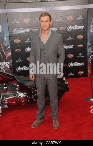 Le 11 avril 2012 - Los Angeles, Californie, États-Unis - Chris Hemsworth assister à la première mondiale de ''The Avengers'' tenue à l'El Capitan Theatre à Hollywood, Californie le 4/11/12. Crédit Image : 2012(Â© D. Long/Globe Photos/ZUMAPRESS.com) Banque D'Images