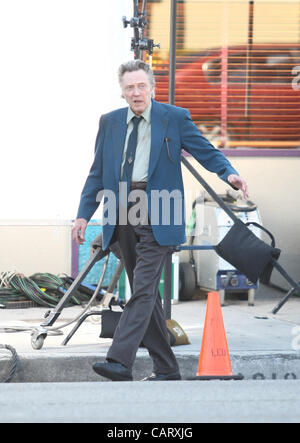 CHRISTOPHER WALKEN STAND UP GUYS. Tournage LOS ANGELES CALIFORNIA USA 16 avril 2012 Banque D'Images