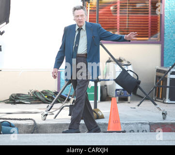 CHRISTOPHER WALKEN STAND UP GUYS. Tournage LOS ANGELES CALIFORNIA USA 16 avril 2012 Banque D'Images