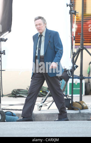 CHRISTOPHER WALKEN STAND UP GUYS. Tournage LOS ANGELES CALIFORNIA USA 16 avril 2012 Banque D'Images