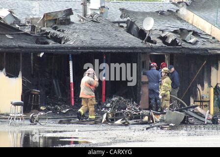 Incendie au restaurant mexicain Hacienda Real au 131e Street S. et Pacific Highway dans un parc Washington Lundi 16 Avril 2012 Le Centre d'incendie et de sauvetage de Pierce ont obtenu le feu dans un court laps de temps. Banque D'Images