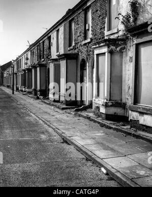 Liverpool City abandonnés terrace house street avant de programme de régénération pour faire place à de nouveaux logements Banque D'Images