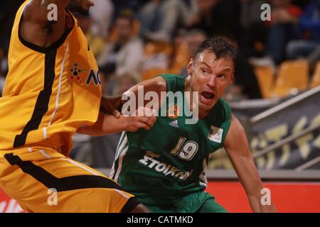 Sarunas Jasikevicius au cours Aris Thessalonikis vs Panathinaikos Basketball Grèce 21th avril 2012 Banque D'Images