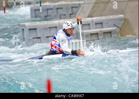 David Florence, médaillé d'argent en canoë 1 derniers jeux olympiques. La British Olympic Association (BOA) annoncer le premier groupe d'athlètes désignés par la sélection de l'équipe de canoë pour GO du slalom en canoë de sport pour les Jeux Olympiques de 2012 à Londres Lee Valley White Water Centre Station Road, Wa Banque D'Images