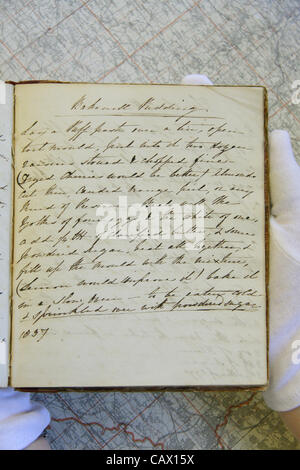 L'Palmer-Morewood Clara livre, page 95, montrant plus ancienne recette Pudding Bakewell date de 1837. Banque D'Images