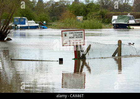 Tewkesbury- UK - 30 avril 2012 - Inondation à Tewkesbury, Royaume-Uni après de fortes pluies. Banque D'Images