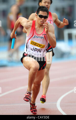 Yuzo Kanemaru (JPN), 6 mai 2012 - Athlétisme : Golden Grand Prix SEIKO à Kawasaki, Relais 4400m hommes à Todoroki Stadium Kawasaki, Kanagawa, Japon. (Photo de Daiju Kitamura/AFLO SPORT) [1045] Banque D'Images