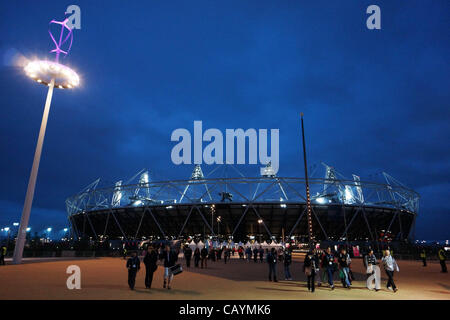 Le stade olympique, le 4 mai 2012 - Athlétisme : une vue générale du Stade Olympique dans le Parc olympique au cours de la série, Londres se prépare à l'extérieur Visa BUCS Championnats mondiaux d'athlétisme 2012 - Test Event LOCOG pour Londres 2012 à Londres, Royaume-Uni. (Photo de Hitoshi Mochizuki/AFLO) Banque D'Images