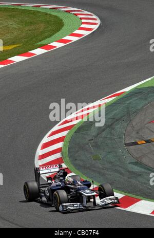 13.05.2012. Catalunya, Barcelone, Espagne. Pilote de Formule Un vénézuélien Pastor Maldonado de Williams pendant le Grand Prix d'Espagne sur le circuit de Catalunya à Montmelo, près de Barcelone, Espagne, 13 mai 2012. Banque D'Images