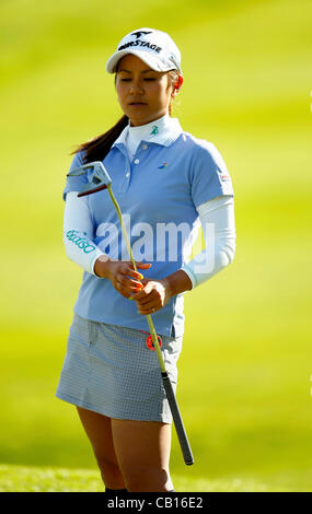 17.05.2012. Hamilton Farm, New Jersey, USA. Ai Miyazato réagit à son putt manqué et perdre le match au 18e trou lors du premier tour de match play au Sybase Match Play Championship à Hamilton Farm Golf Club à Gladstone, New Jersey le 17 mai 2012. Banque D'Images