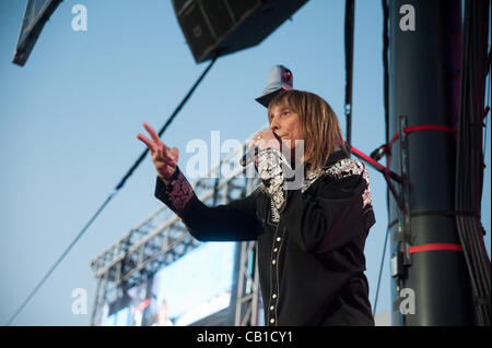 LINCOLN, CA - le 19 mai : Jeff Keith chanteur pour Tesla fonctionne à Thunder Valley Casino Resort de Lincoln, en Californie le 19 mai 2012 Banque D'Images