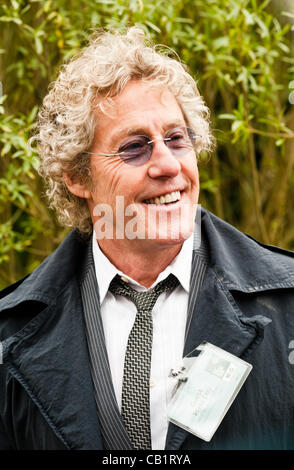 Londres, Royaume-Uni - 21 mai 2012 : Roger Daltrey, fondateur et chanteur du groupe de rock anglais l'OMS à la RHS Chelsea Flower Show 2012. Banque D'Images