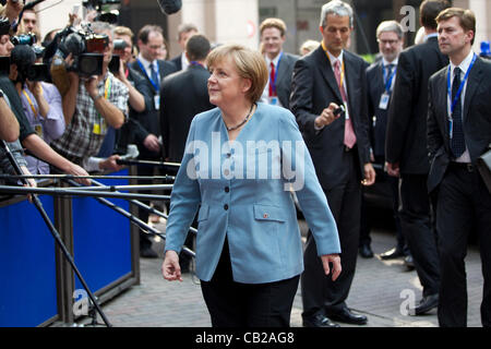 Conseil européen, Bruxelles, Belgique. 23.05.2012 Photo montre Angela Merkel, Chancelière fédérale d'Allemagne, d'arriver au dîner informel des chefs d'État ou de gouvernement de pays membres de l'Union européenne, Bruxelles, Belgique. Banque D'Images