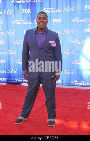 23 mai 2012 - Los Angeles, Californie, États-Unis - Jacob Lusk participant à la ''American Idol'' saison 11 Grand Final Show - Arrivées tenue au Nokia Theatre de Los Angeles, Californie le 23 mai 2012. Crédit Image : 2012(Â© D. Long/Globe Photos/ZUMAPRESS.com) Banque D'Images