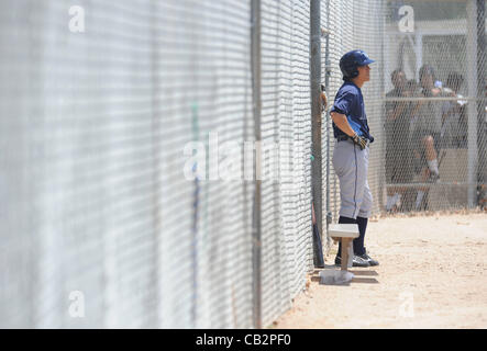 Hideki Matsui (rayons X), le 10 mai 2012 - MLB : Hideki Matsui du Japon des Rays de Tampa Bay au cours d'un long entraînement de printemps match contre les Twins du Minnesota à Port Charlotte, en Floride, États-Unis. (Photo de bla) Banque D'Images