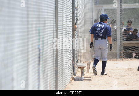 Hideki Matsui (rayons X), le 10 mai 2012 - MLB : Hideki Matsui du Japon des Rays de Tampa Bay au cours d'un long entraînement de printemps match contre les Twins du Minnesota à Port Charlotte, en Floride, États-Unis. (Photo de bla) Banque D'Images