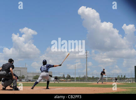 Hideki Matsui (rayons X), le 10 mai 2012 - MLB : Hideki Matsui du Japon des Rays de Tampa Bay les chauves-souris au cours d'un long entraînement de printemps match contre les Twins du Minnesota à Port Charlotte, en Floride, États-Unis. (Photo de bla) Banque D'Images