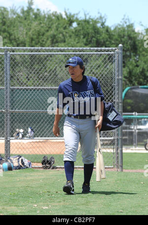 Hideki Matsui (rayons X), le 10 mai 2012 - MLB : Hideki Matsui du Japon des Rays de Tampa Bay après une longue formation de printemps match contre les Twins du Minnesota à Port Charlotte, en Floride, États-Unis. (Photo de bla) Banque D'Images