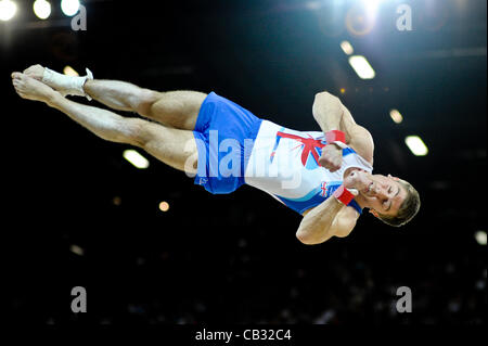 Championnats d'Europe. Montpellier France. Appareil individuel Senior Mens finale 27.5.12. Pantelymonov Rusian en action pour GO Banque D'Images