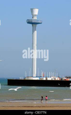 La tour d'observation de la vie marine, aux Jeux olympiques 2012, le lieu de la voile est sur le point de terminer, Weymouth, Dorset, Angleterre, UK 28/05/2012 Photo : Service de presse de Dorset Banque D'Images