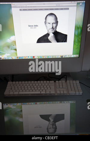 Capture d'écran de Steve Jobs sur le bureau du Mac Banque D'Images