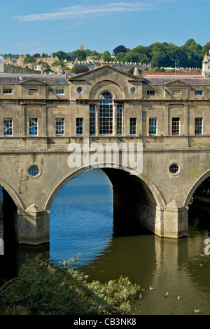 Pulteney Bridge, rivière Avon, Baignoire Banque D'Images